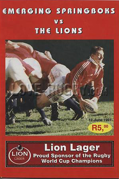 1997 Junior Springboks v British Lions  Rugby Programme